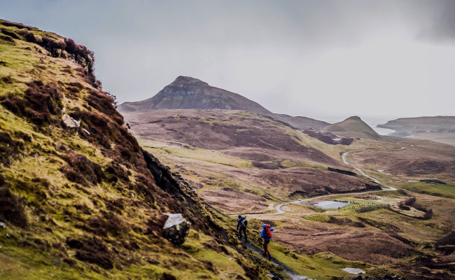 Munro baggers on a mountain trail