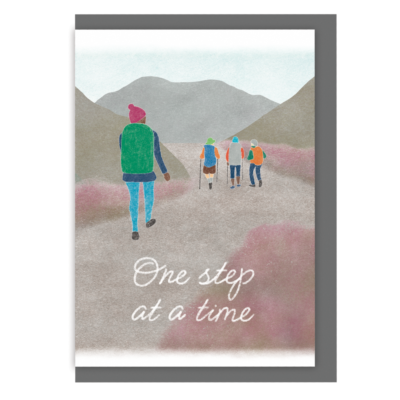 Hiking Greetings Card - One Step At A Time