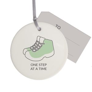 Hiking ceramic decoration - One Step At A Time