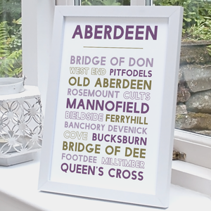 Aberdeen print white frame standing