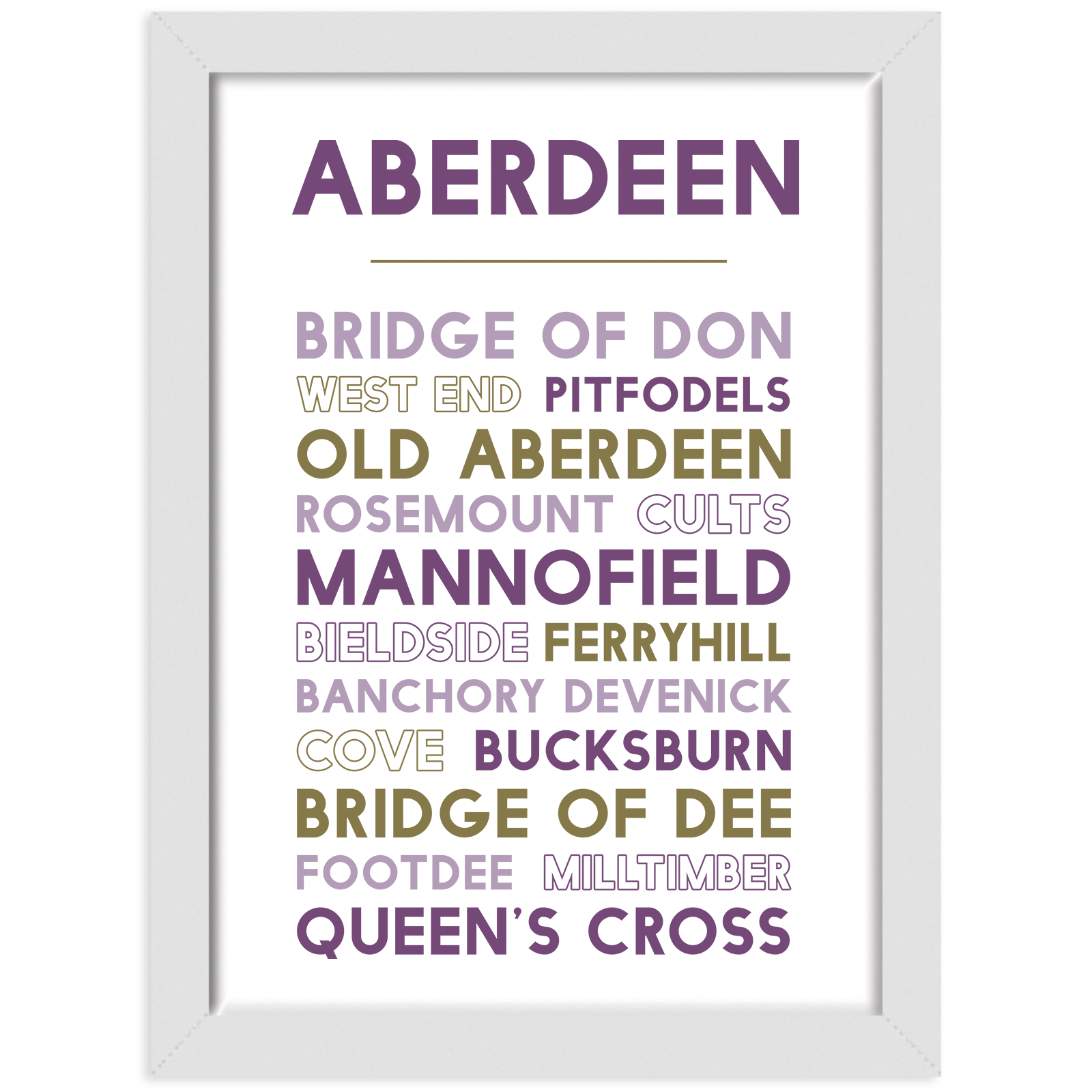 Aberdeen print white frame