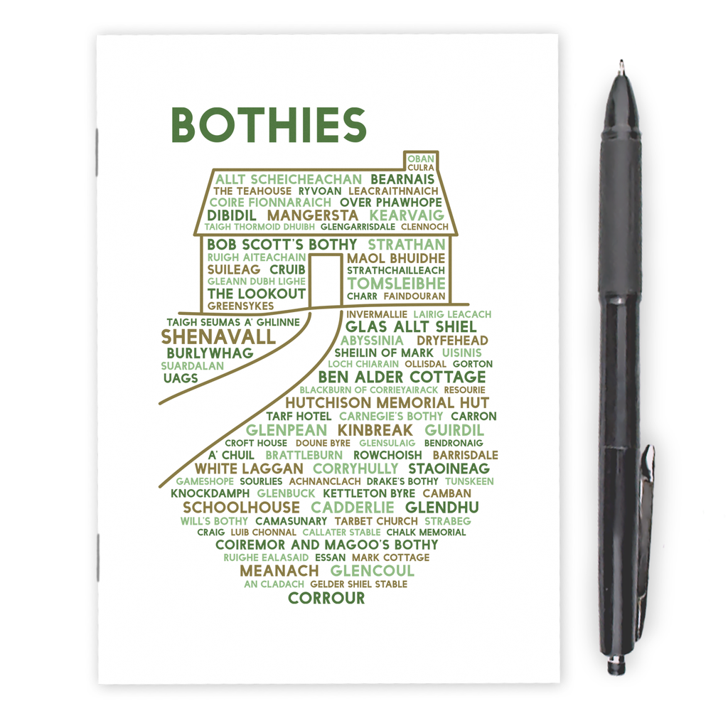 Bothies notebook flatlay