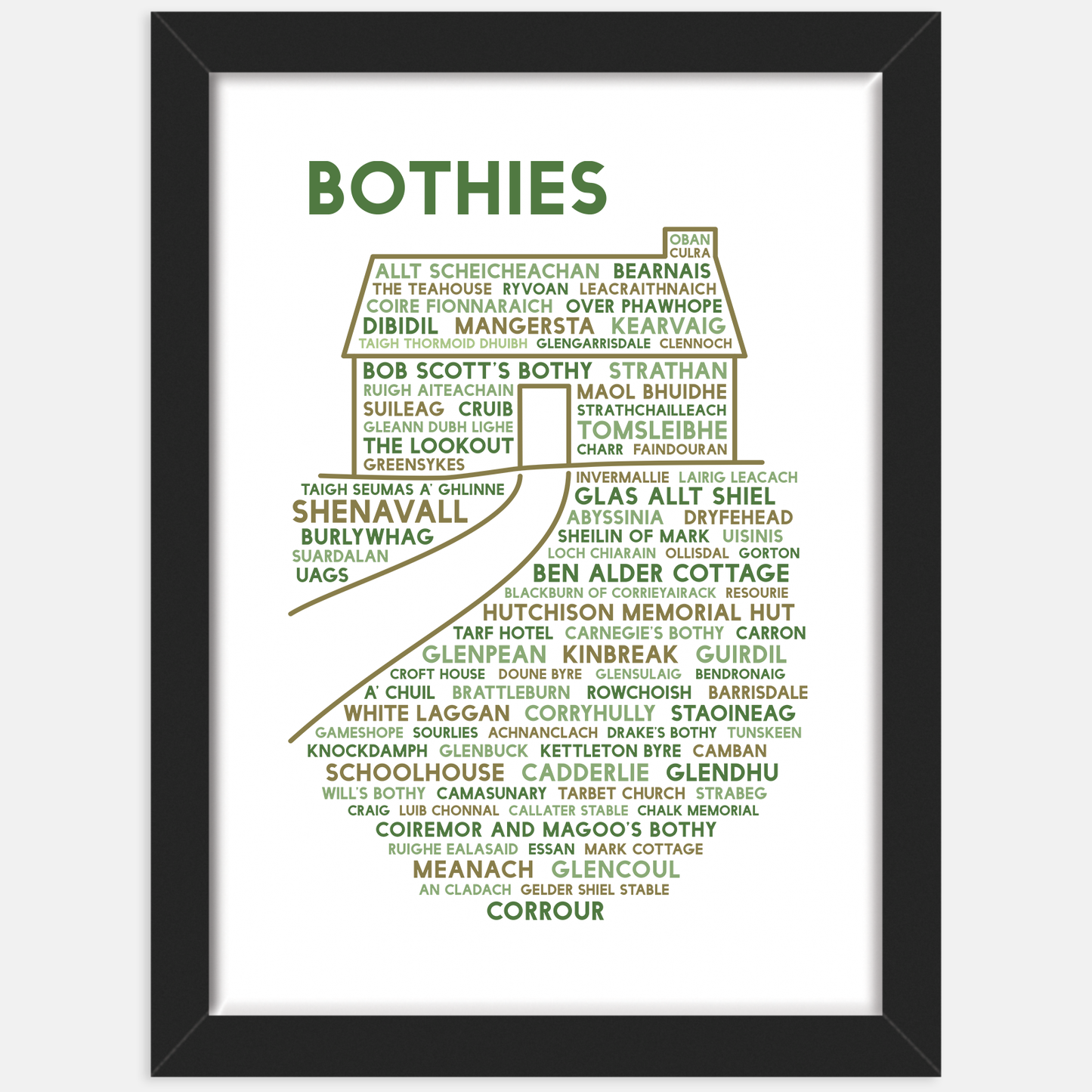Bothies print black frame