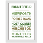 Bruntsfield print white frame