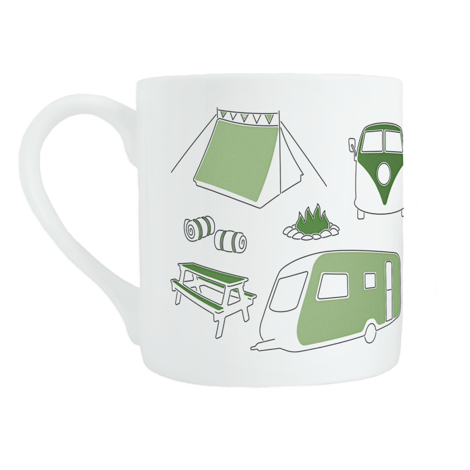 Camping bone china mug