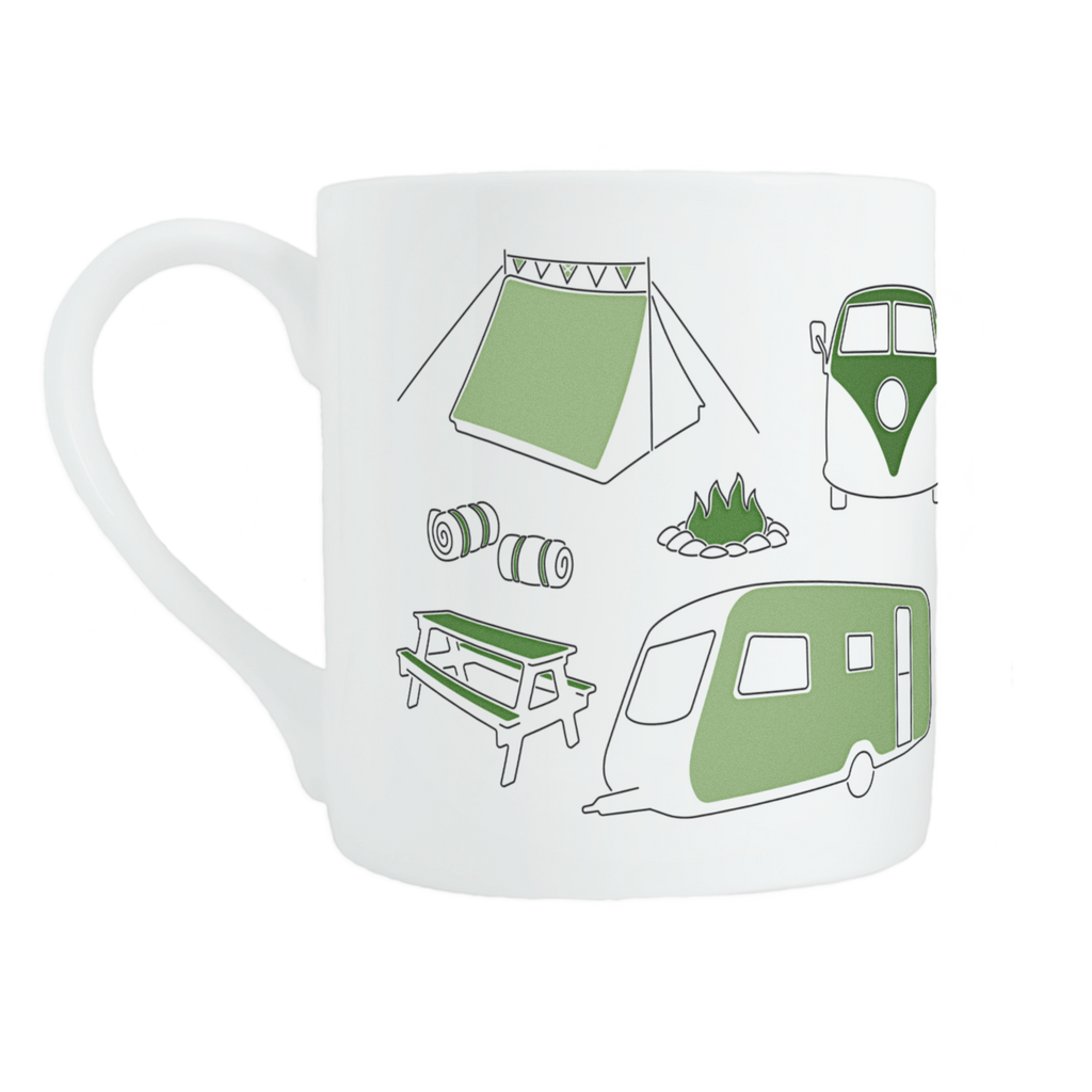 Camping bone china mug