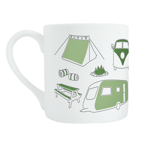 Camping bone china mug