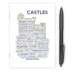 Castles notebook flatlay