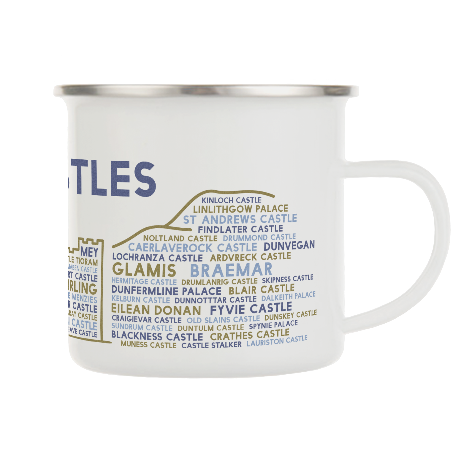 Castles enamel camping mug right