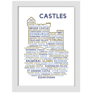 Castles print white frame