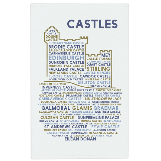Castles tea towel