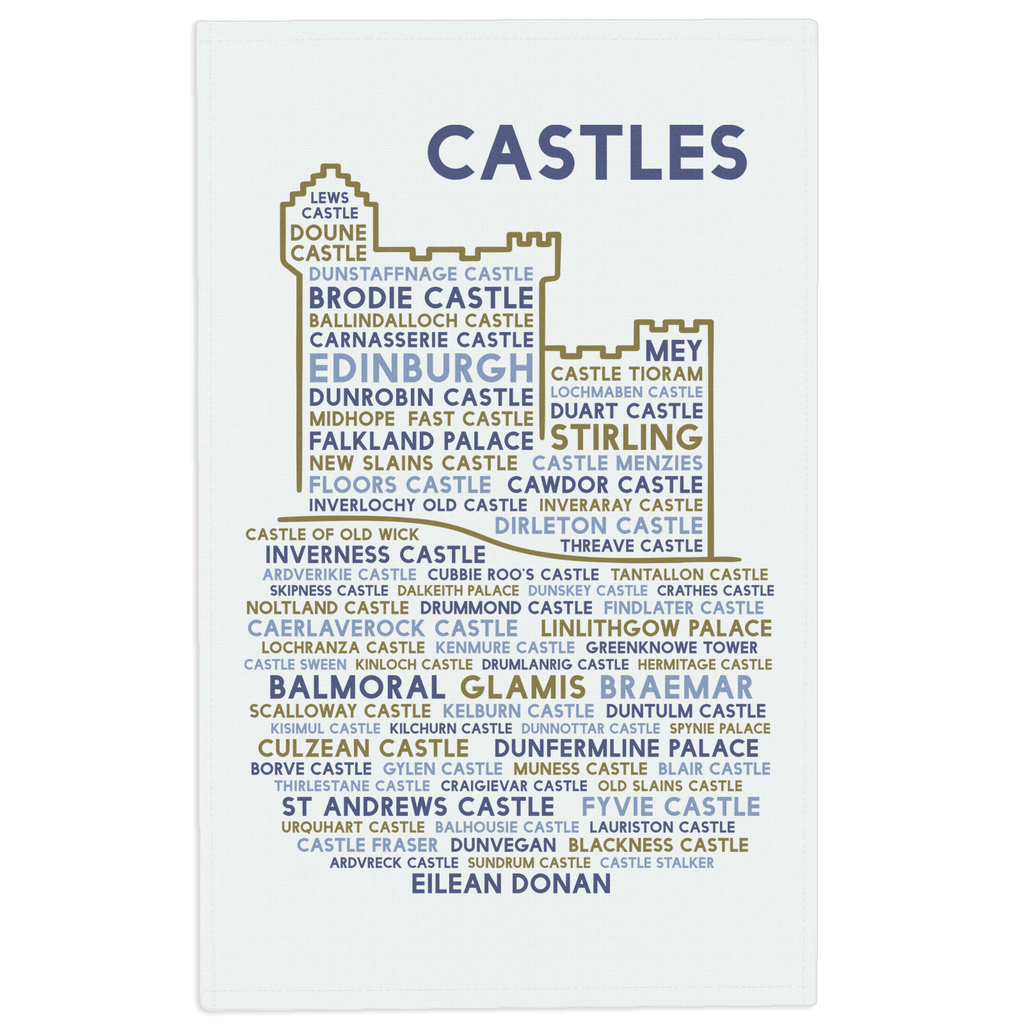 Castles tea towel