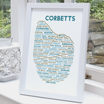 Corbetts mountains print white frame standing