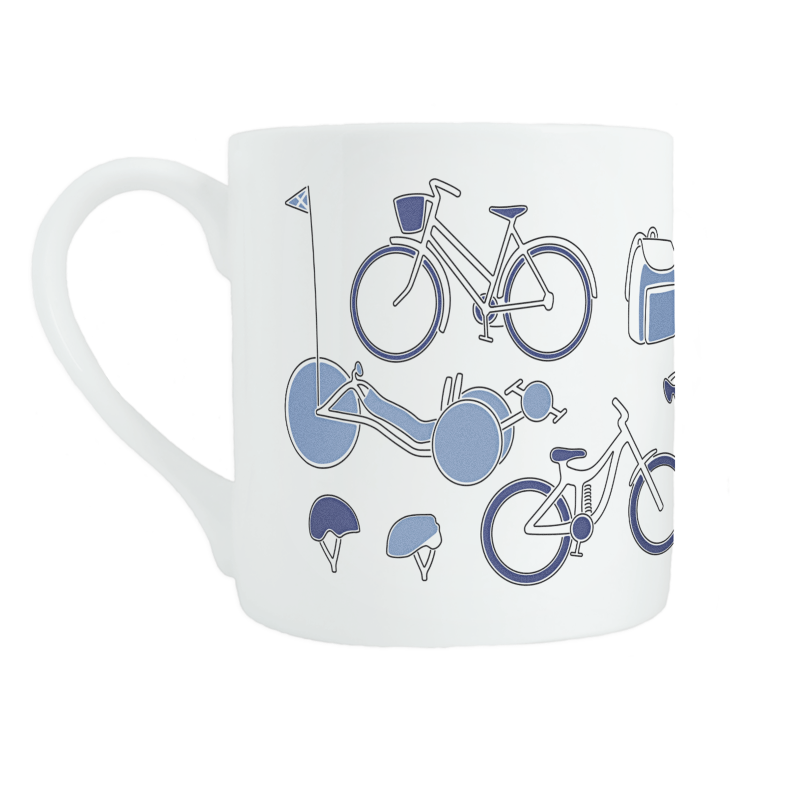 Cycling bone china mug