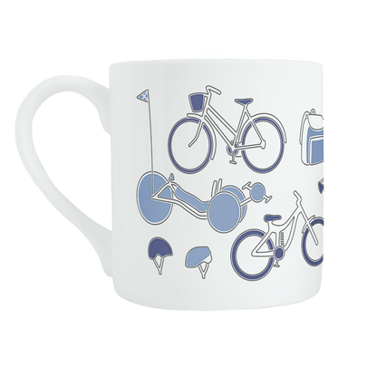 Cycling bone china mug