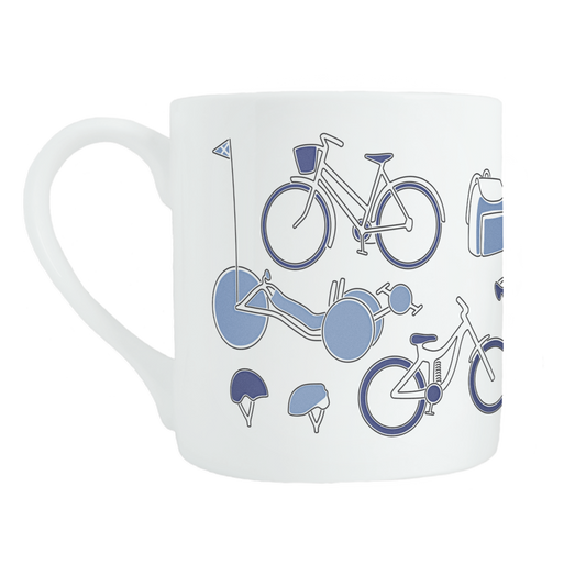 Cycling bone china mug
