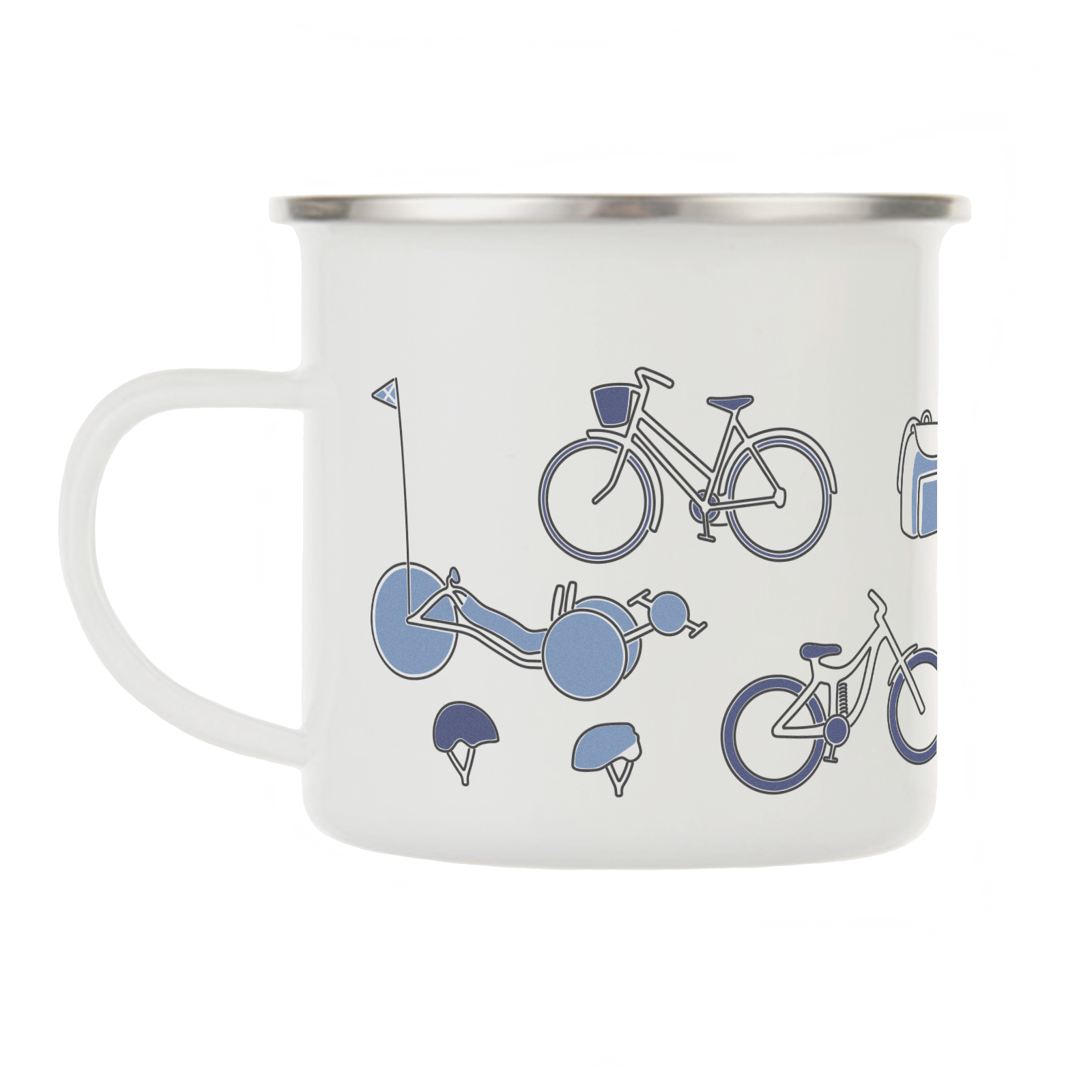 Cycling enamel mug
