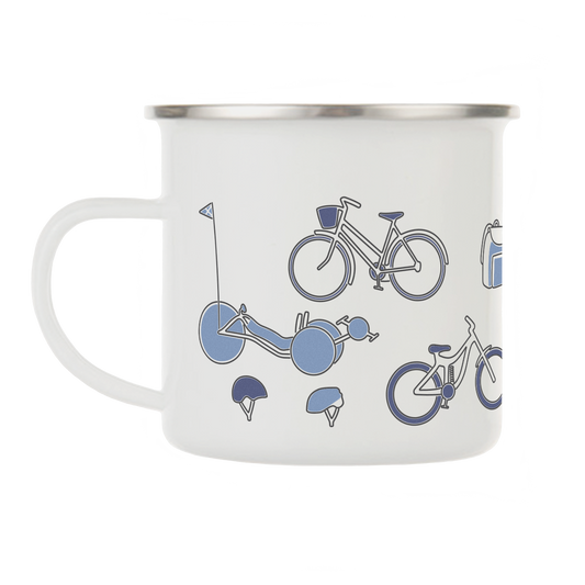 Cycling enamel mug