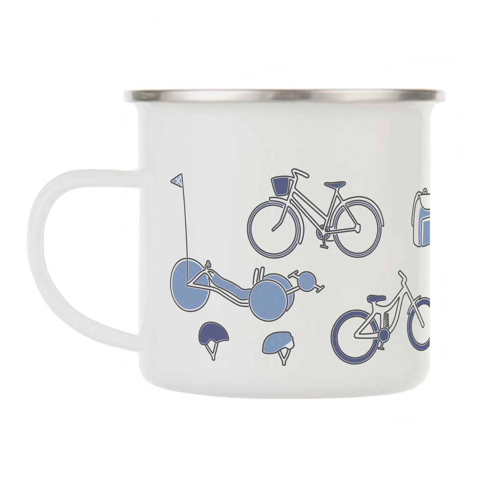 Cycling enamel mug