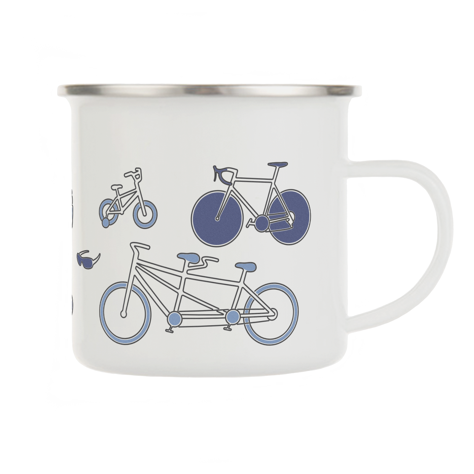 Cycling enamel mug