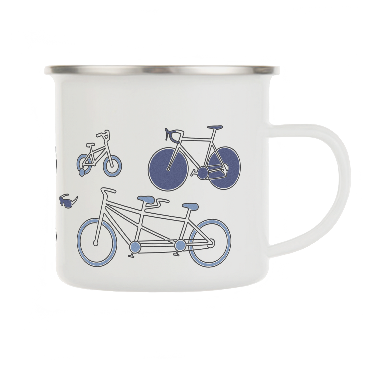 Cycling enamel mug