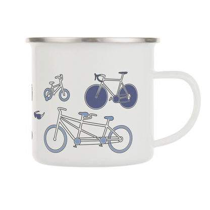 Cycling enamel mug