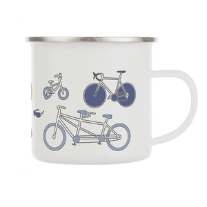 Cycling enamel mug