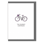 Cycling greetings card the journey continues