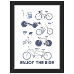 Cycling print black frame