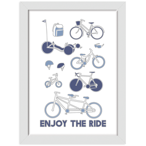 Cycling print white frame