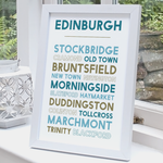 Edinburgh print white frame standing
