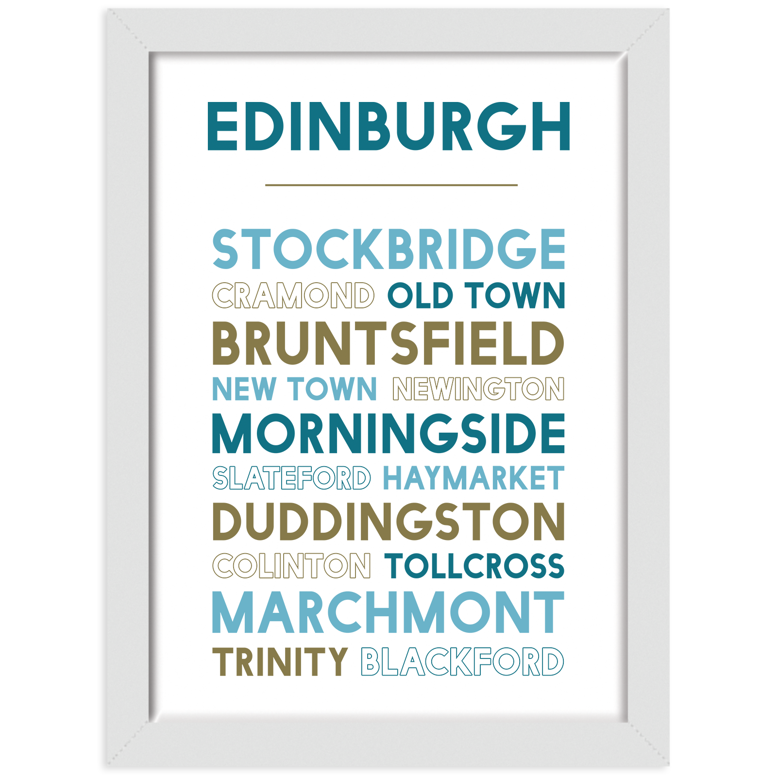 Edinburgh print white frame