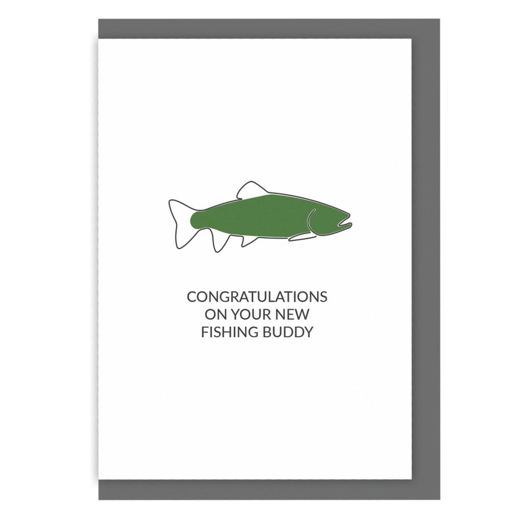 Fishing new baby card congratulations on your new fishing buddy