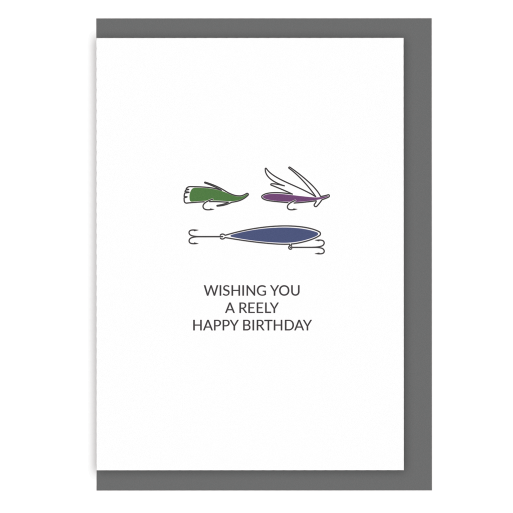 Fishing birthday card wishing you a reely happy birthday