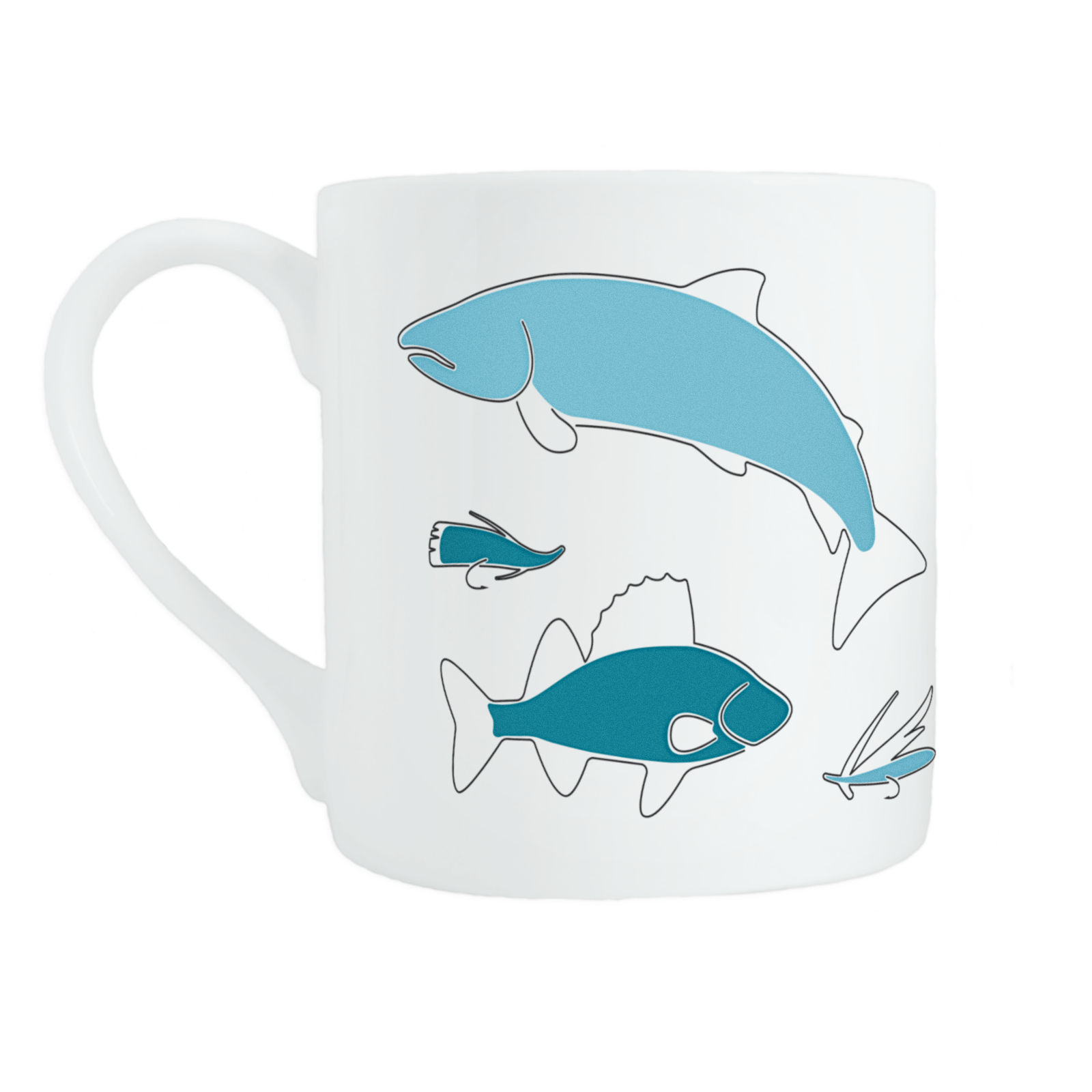 Fishing bone china mug