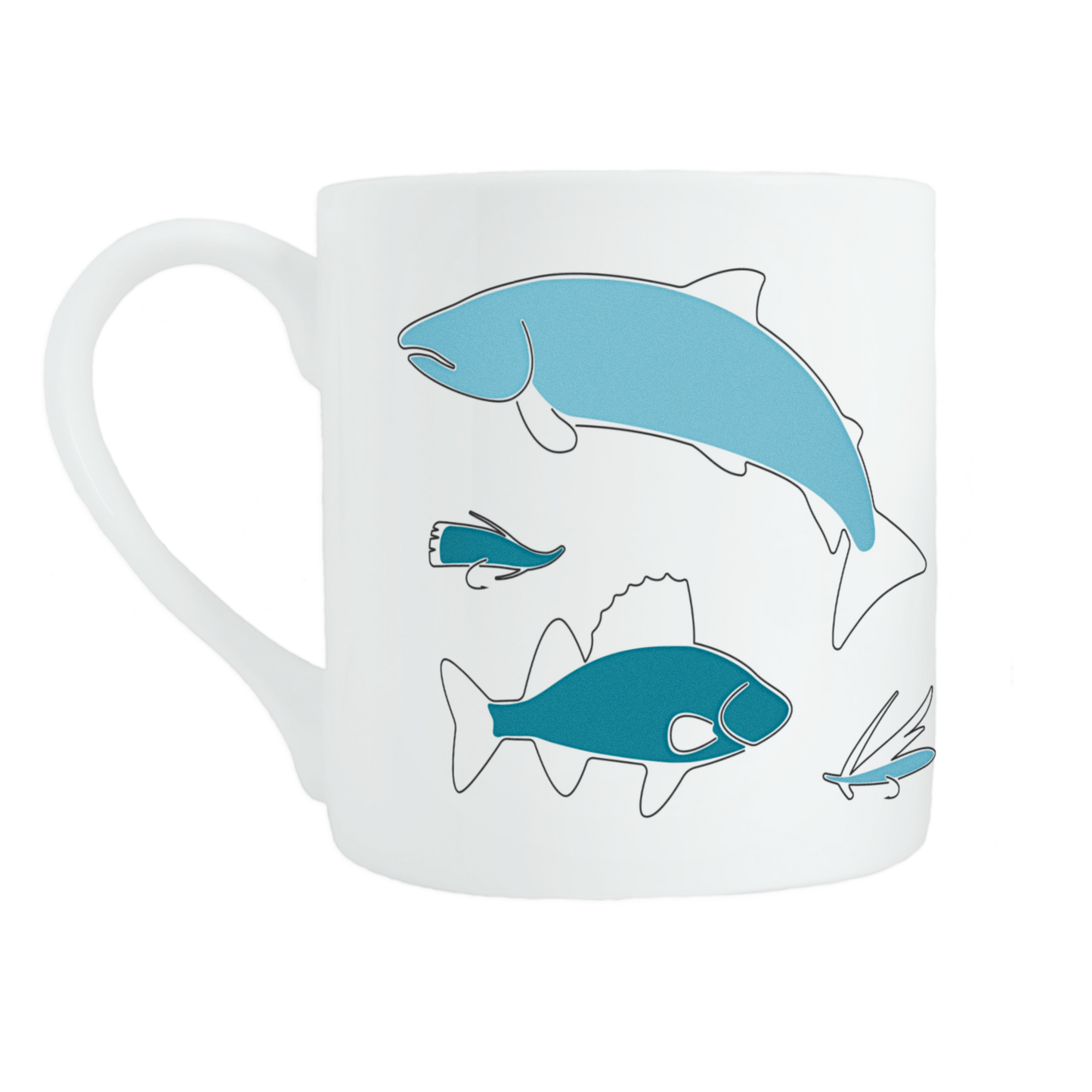 Fishing bone china mug