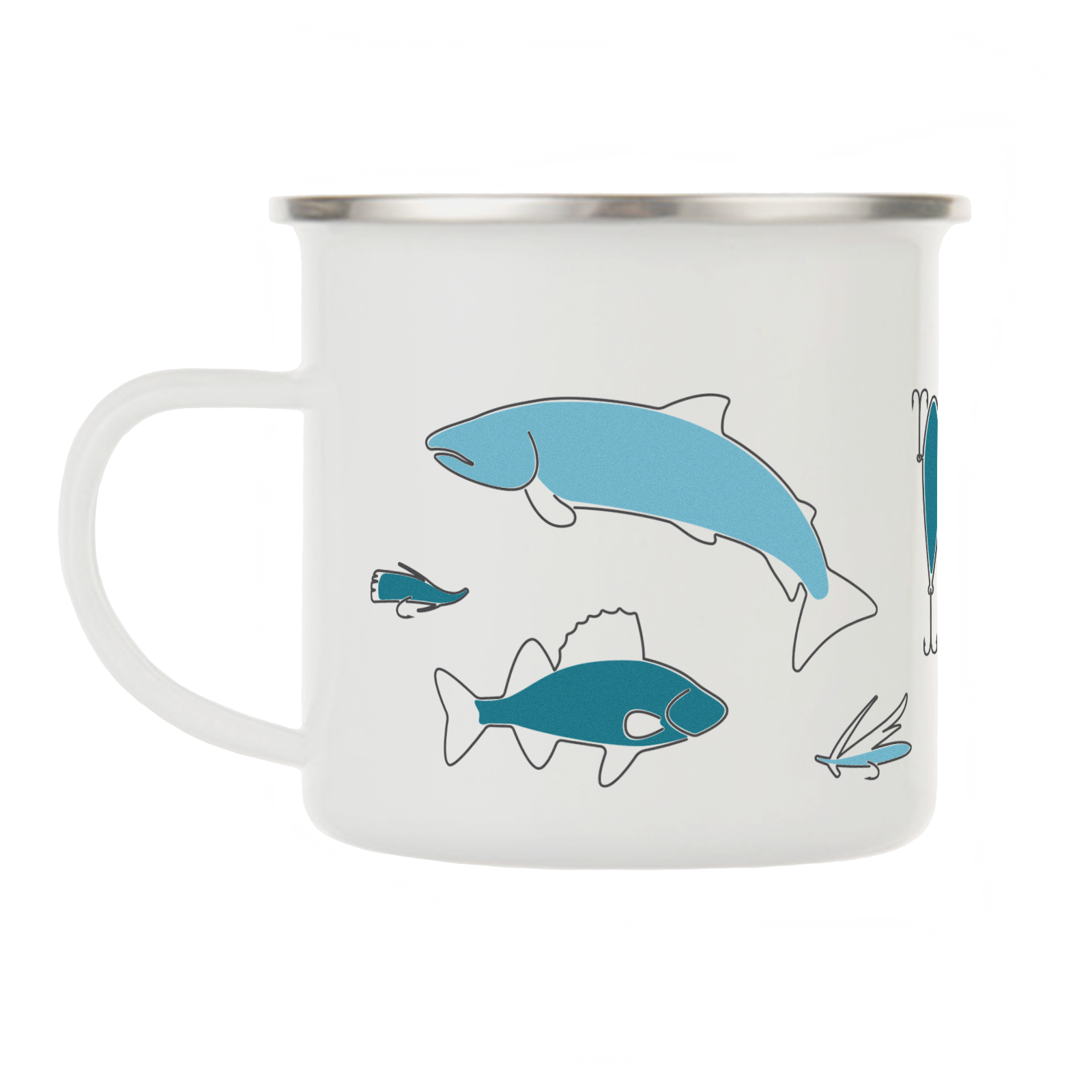 Fishing enamel mug