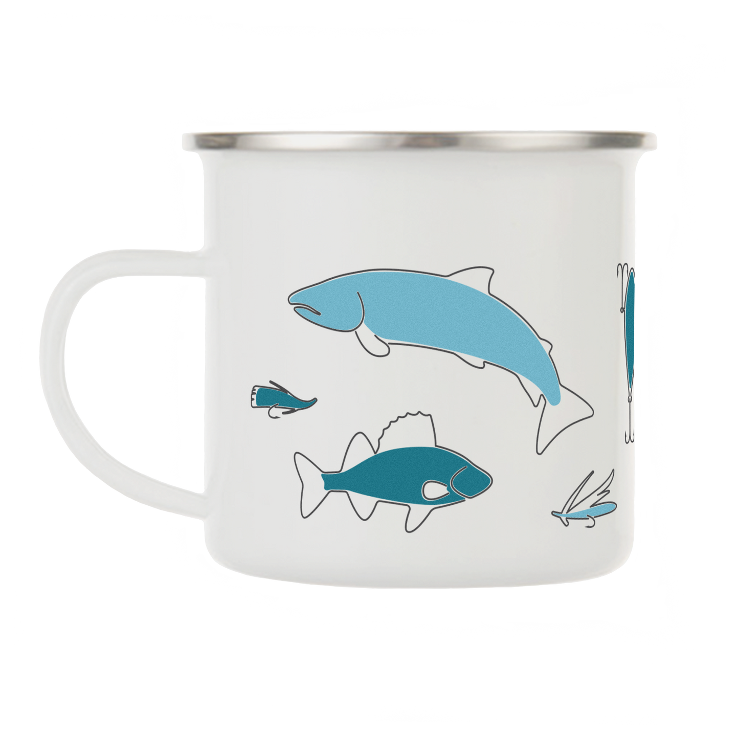 Fishing enamel mug