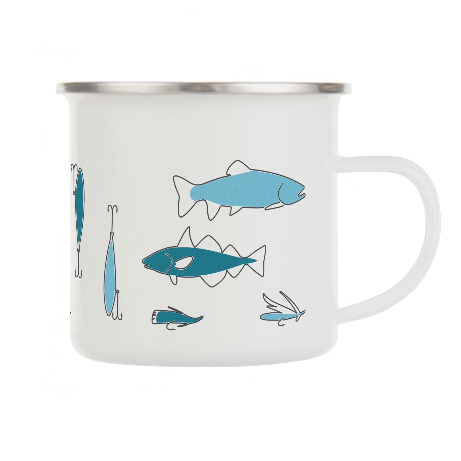 Fishing enamel mug