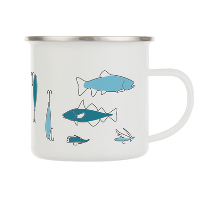 Fishing enamel mug
