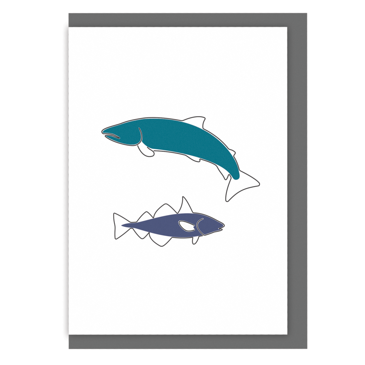 Fishing greetings card fish illustration