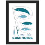 Fishing print black frame