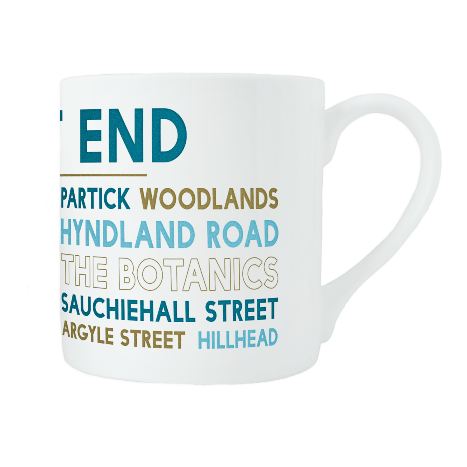 West end of Glasgow bone china mug