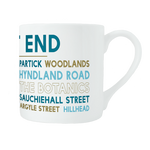 West end of Glasgow bone china mug