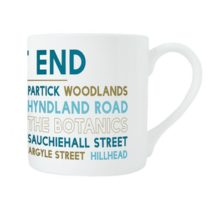 West end of Glasgow bone china mug