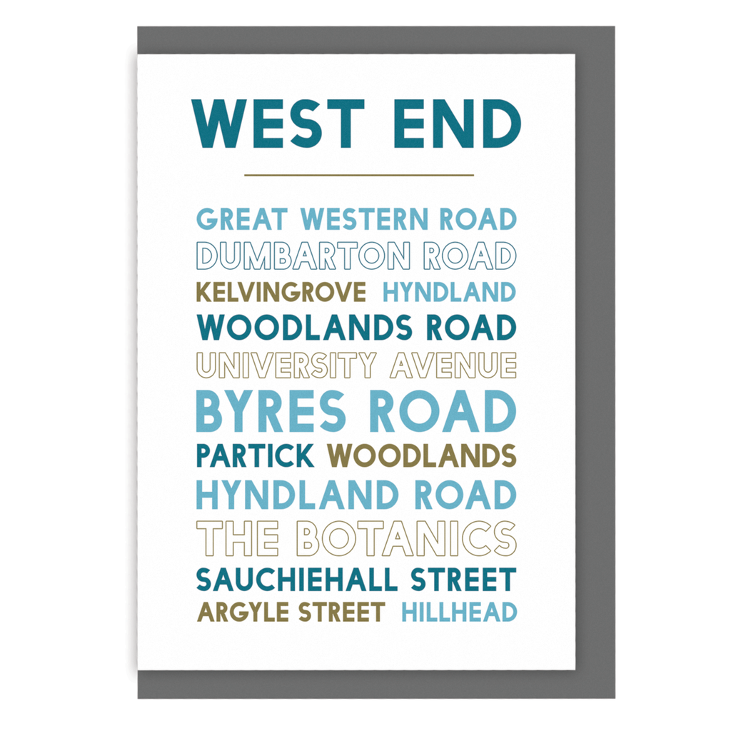 West End of Glasgow greetings card