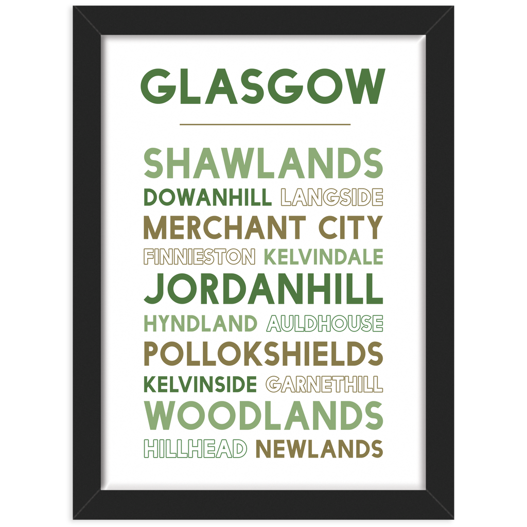 Glasgow print black frame