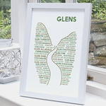 Glens print white frame standing