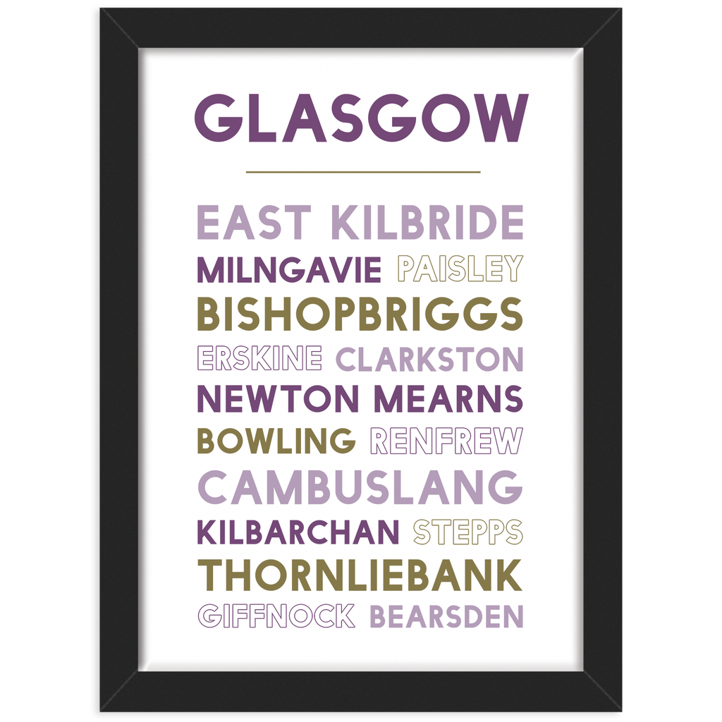 Greater Glasgow print black frame