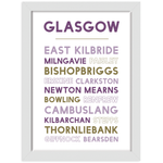 Greater Glasgow print white frame